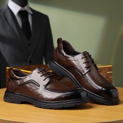 New men's casual leather shoes, business formal men's wedding shoes, black, commuter, British-style, genuine leather wholesale trend