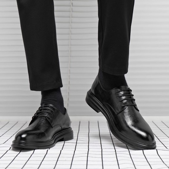Cross-border shipping of business formal leather shoes, men's pointed-toe shoes, casual British soft leather suits for grooms and weddings.