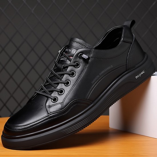 New Genuine Leather Men's Spring Casual Wholesale Korean Style Trendy Leather Shoes, Simple and Versatile European Style Men's Shoes
