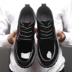 Brilliant leather casual leather shoes for men, business formal, British-style cross-border men's shoes, trendy, versatile thick-soled height-enhancing shoes