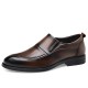 Men's leather slip-on shoes, top-grain cowhide pointed toe shoes, high-end business commuting, black wedding shoes, trendy