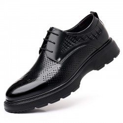 New summer sandals, men's hollow Business casual men's shoes, genuine leather, soft-soled, breathable, outdoor-inspired shoes.