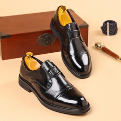 Men's business shoes, genuine leather slip-on, formal business wedding shoes, new top-grain cowhide breathable men's shoes, versatile British style
