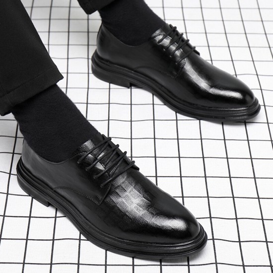 New men's leather shoes, business formal, genuine leather, soft-soled, casual cross-border men's shoes, height-enhancing wedding shoes