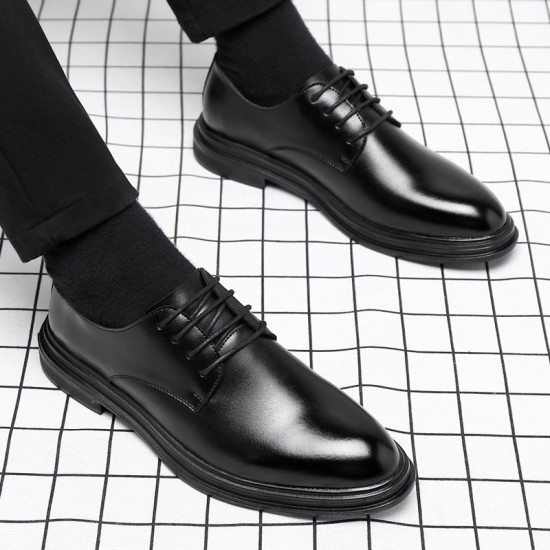 Cross-border shipping of business formal leather shoes, men's pointed-toe shoes, casual British soft leather suits for grooms and weddings.