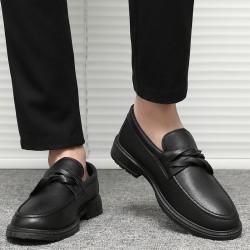 Spring and autumn loafers for men Breathable leather shoes, versatile casual shoes, black work shoes, slip-on loafers.