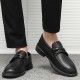 Spring and autumn loafers for men Breathable leather shoes, versatile casual shoes, black work shoes, slip-on loafers.