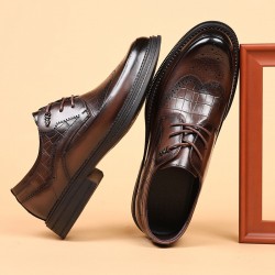 Men's leather shoes, high-end casual, genuine leather, British-style wedding shoes, wholesale, breathable, black, new models