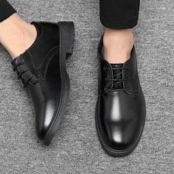 Cross-border shipping of men's business suit leather shoes, business formal, casual British groomsmen soft-soled men's shoes, black breathable groom wedding shoes.