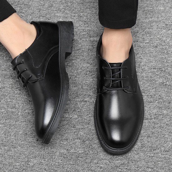 Cross-border shipping of men's business suit leather shoes, business formal, casual British groomsmen soft-soled men's shoes, black breathable groom wedding shoes.