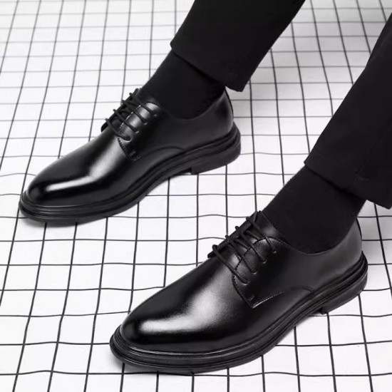 Cross-border shipping of business formal leather shoes, men's pointed-toe shoes, casual British soft leather suits for grooms and weddings.