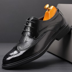 New men's formal business leather shoes, high-end lace-up derby shoes, genuine leather casual wholesale, British soft-soled men's shoes