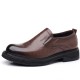 Men's casual leather shoes, 2023 autumn hot-selling, thick-soled, Korean-style commuting shoes, breathable, fashionable genuine leather shoes