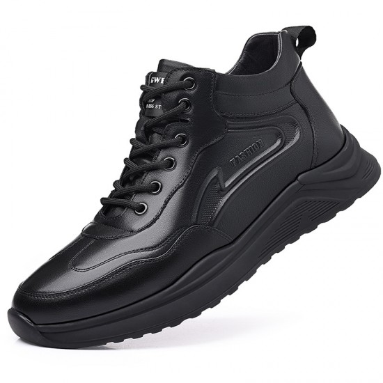 Men's cotton shoes, 2022 winter new models, fashionable genuine leather men's shoes, plush and thickened, casual sports shoes, wholesale, one-piece dropshipping