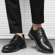 Autumn and winter men's casual leather shoes, Korean-style, breathable low-top, pointed-toe, trendy, versatile, soft-soled, work shoes for men