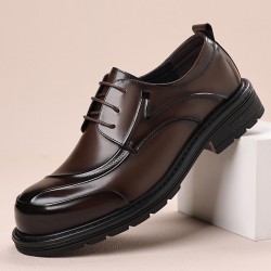 High-end men's shoes, autumn new, men's genuine leather business shoes, non-slip, large-toe, thick-soled casual leather shoes for young and middle-aged men