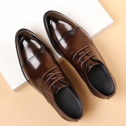 Men's business formal leather wedding shoes, simple British-style commuting shoes, breathable, factory-shipped trendy