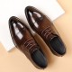 Men's business formal leather wedding shoes, simple British-style commuting shoes, breathable, factory-shipped trendy