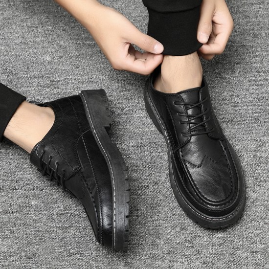 2024 new cross-border men's casual business formal leather shoes, men's British black work shoes.
