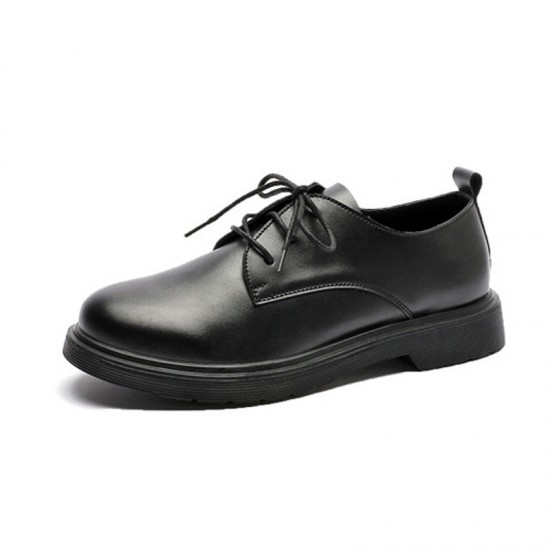 Black men's leather shoes, British casual, large-toe, trendy Korean-style single shoes, youth suit, round-toe work shoes. Black men's leather shoes, British casual, large-toe, trendy Korean-style single shoes, youth suit, round-toe work shoes.