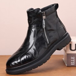New winter men's Martin boots, warm and casual wholesale men's shoes, plush outdoor Chelsea cotton shoes, high-top genuine leather