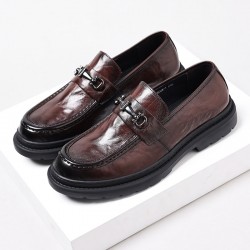 New men's business formal leather shoes, new casual wholesale, men's leather shoes, thick-soled, non-slip, breathable loafers