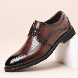 New business formal men's leather shoes, high-end wedding shoes, 2024 genuine leather commuter shoes, British-style casual shoes.