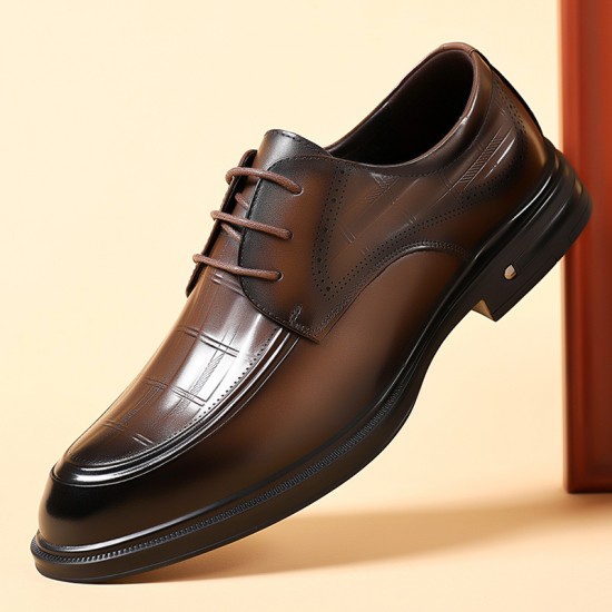 2024 autumn new top-grain cowhide men's high-end, breathable British-style formal business, groom's wedding shoes 2024 autumn new top-grain cowhide men's high-end, breathable British-style formal business, groom's wedding shoes