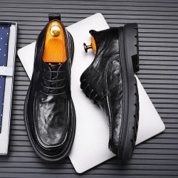 New Genuine Leather Casual Wholesale Men's Leather Shoes, Breathable British Style Men's Trendy Top-Grain Sheepskin Korean Style Men's Spring Shoes