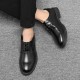 Cross-border shipping of men's business suit leather shoes, business formal, casual British groomsmen soft-soled men's shoes, black breathable groom wedding shoes.