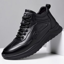 Men's cotton shoes, 2022 winter new models, fashionable genuine leather men's shoes, plush and thickened, casual sports shoes, wholesale, one-piece dropshipping