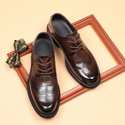 Men's leather shoes, high-end casual, genuine leather, British-style wedding shoes, wholesale, breathable, black, new models