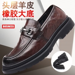 Men's leather shoes, new casual wholesale, men's leather shoes, top-grain sheepskin breathable men's trendy genuine leather Korean-style men's shoes