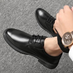 Cross-border delivery Men's business formal leather shoes, soft-soled, breathable casual shoes, youth black work shoes.