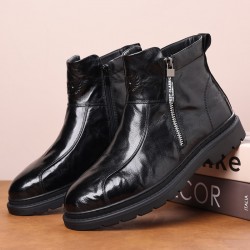 New winter men's Martin boots, warm and casual wholesale men's shoes, plush outdoor Chelsea cotton shoes, high-top genuine leather