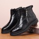 New winter men's Martin boots, warm and casual wholesale men's shoes, plush outdoor Chelsea cotton shoes, high-top genuine leather