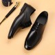 New men's leather shoes, genuine leather business formal wedding shoes, top-grain cowhide, light luxury soft-soled British fashion men's shoes, black