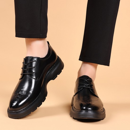 New summer sandals, men's hollow Business casual men's shoes, genuine leather, soft-soled, breathable, outdoor-inspired shoes.