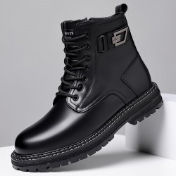 Winter hot-selling men's leather shoes, handmade Martin boots, retro motorcycle boots, wholesale genuine leather boots, plush and thickened work shoes