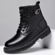 Winter hot-selling men's leather shoes, handmade Martin boots, retro motorcycle boots, wholesale genuine leather boots, plush and thickened work shoes