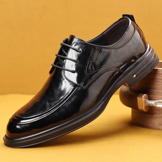 New autumn top-grain cowhide men's business casual shoes, British-style formal men's shoes, soft-soled breathable flat shoes