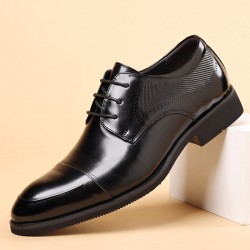 Men's business formal leather wedding shoes, simple British-style commuting shoes, breathable, factory-shipped trendy