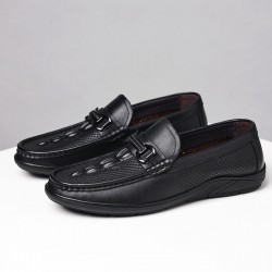 Wholesale men's sandals, trendy, breathable, non-slip, moccasins, men's genuine leather soft-soled, soft-sole, hollowed-out clogs