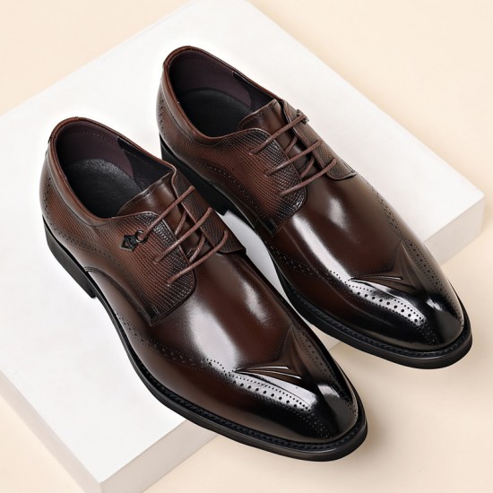 New top-grain cowhide men's leather shoes, business formal, genuine leather wedding shoes, commuting, British-style breathable casual shoes New top-grain cowhide men's leather shoes, business formal, genuine leather wedding shoes, commuting, British-style breathable casual shoes