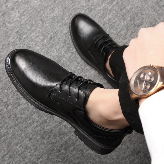 Men's leather shoes for business, formal, casual, soft-soled men's shoes, British suits, youth work shoes, small men's leather shoes for cross-border delivery