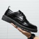 2024 new cross-border men's casual business and formal leather shoes, British black, soft-soled work shoes.