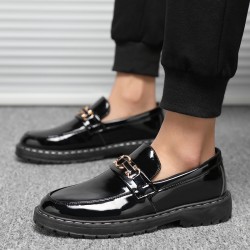 Summer casual leather shoes for men, breathable slip-on loafers, Korean-style versatile cross-border men's shoes, British loafers