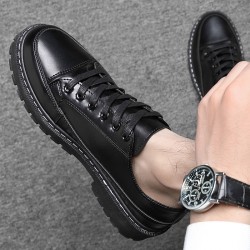 Men's Korean-style black British casual work shoes, Korean-style trendy and versatile Martin shoes for cross-border trade.
