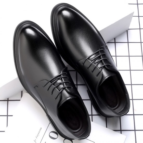 New men's leather shoes, business formal, genuine leather, soft-soled, casual cross-border men's shoes, height-enhancing wedding shoes