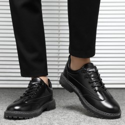Autumn and winter men's casual leather shoes, lace-up Martin boots, Korean-style sneakers, breathable low-top shoes, work shoes, Martin boots for men